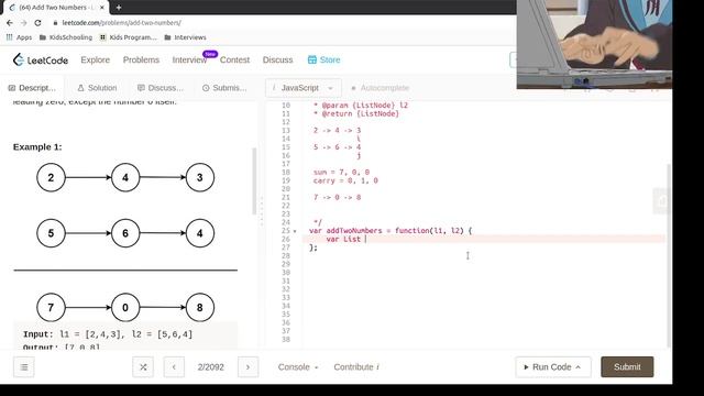 Leetcode Question 2: "Add Two Numbers" in Javascript смотреть онлайн