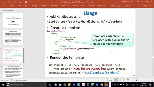 Handlebars Templates - Client-side rendering смотреть онлайн