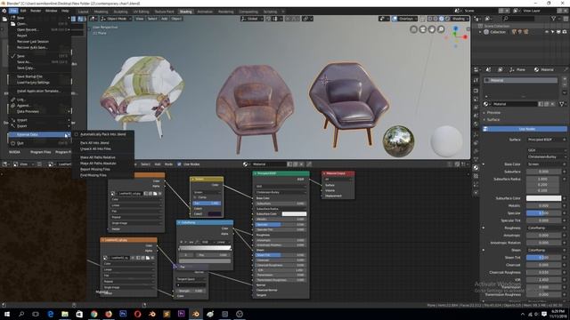 collect all textures into the same project folder as blend file blender 2 8 tutorial смотреть онлайн