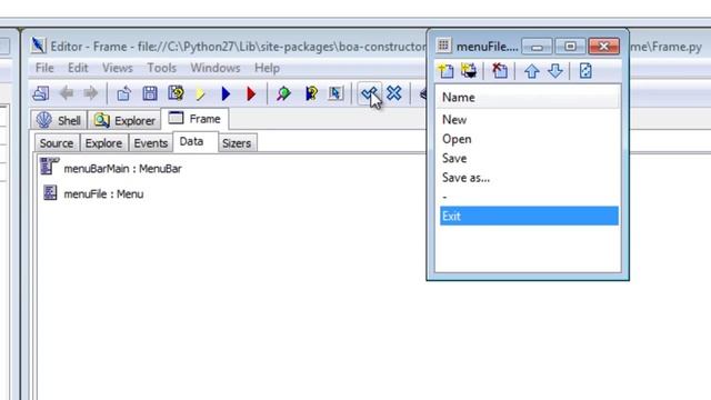 Boa Constructor Menubar Tutorial смотреть онлайн