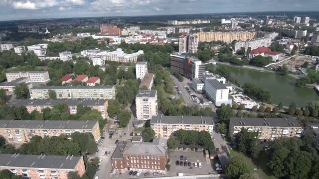 Аэросъемка Нижнее озеро, ТРЦ Плаза,  Площадь Победы Калининграда, Ленинский пр, ул.Черняховского
