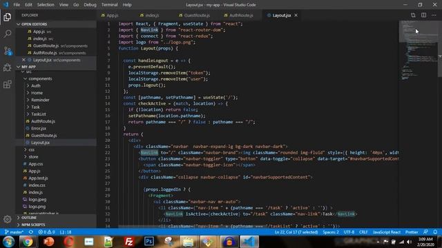How to create header or navbar with authentication in react in English | navbar navigation in react смотреть онлайн