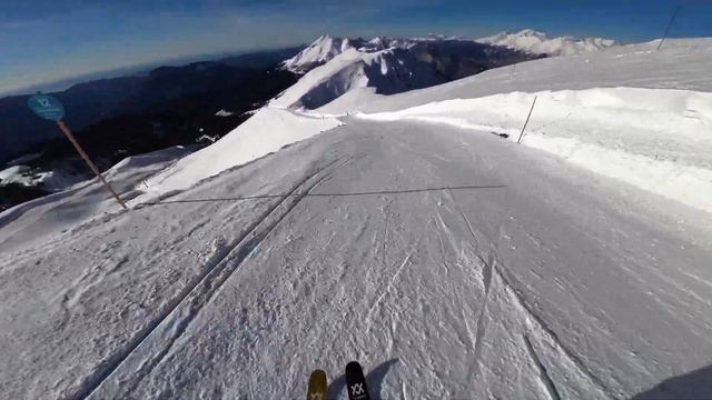 Курорт Роза Хутор. Обзор синей трассы Фиалка на Южном склоне