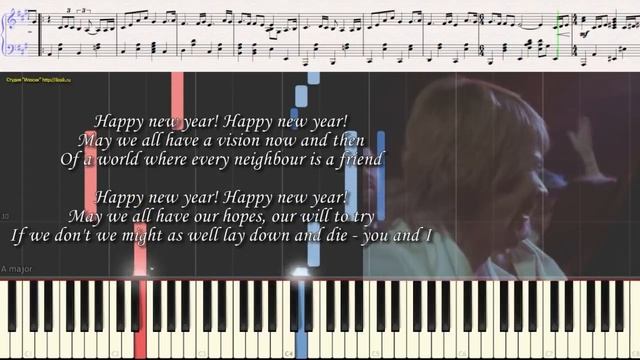 Happy New Year - ABBA (Ноты и Видеоурок для фортепиано) (piano Cover)