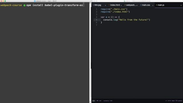 Webpack - Ep. 4 - Babel JS Introduction смотреть онлайн