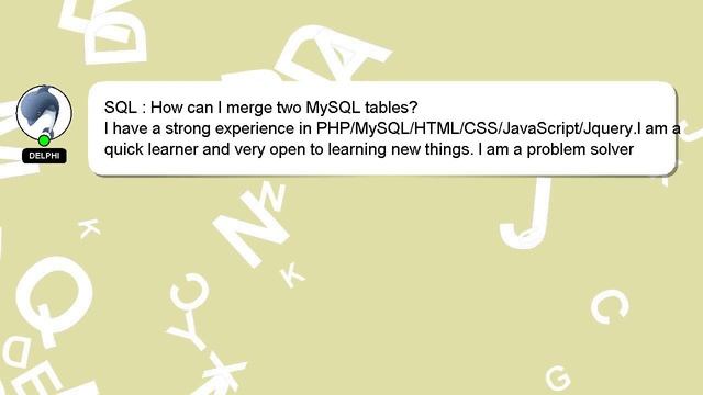 SQL : How can I merge two MySQL tables? смотреть онлайн