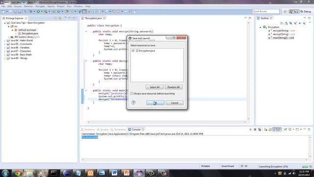 Learn Java - Tricks 1 - Encryption смотреть онлайн