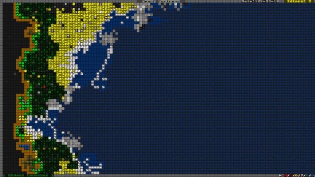 Dwarf Fortress Ascii Waves crashing on the beach (with ambient music) смотреть онлайн