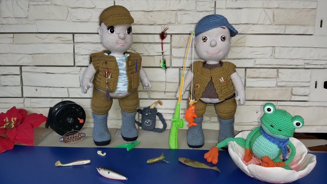 МК Игрушка крючком Рыбак Часть вторая Тело смотреть онлайн