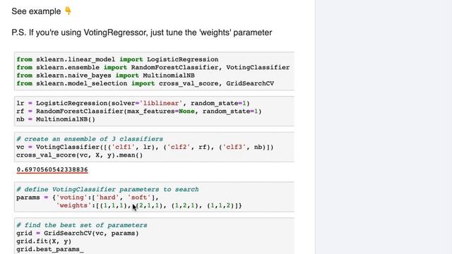Tune the parameters of a VotingClassifer or VotingRegressor смотреть онлайн