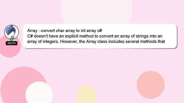 Array : convert char array to int array c# смотреть онлайн