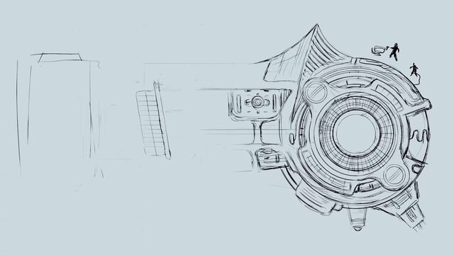 Sci-fi Ship Sketch Timelapse смотреть онлайн