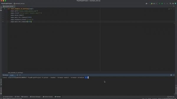 Playwright, PyTest and Python for Web Automation