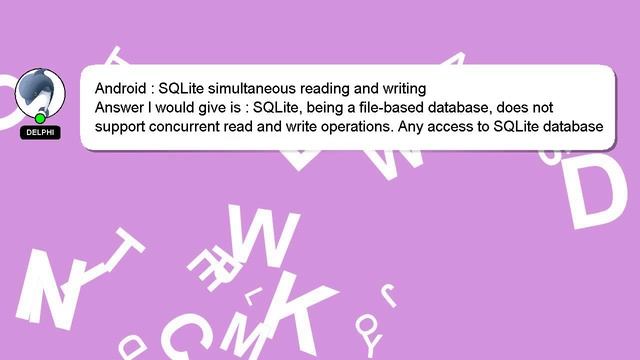 Android : SQLite simultaneous reading and writing смотреть онлайн