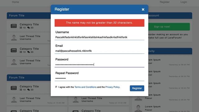 LaraForum - Showcase SPA Login&Register&Logout смотреть онлайн