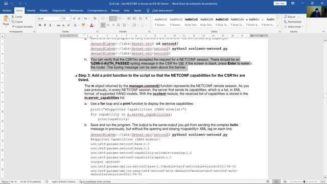 8.3.6 Lab - Use NETCONF to Access an IOS XE Device смотреть онлайн