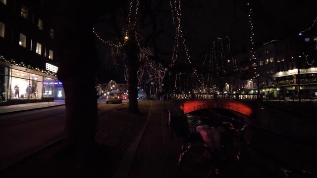 Walking In Uppsala, Sweden - Christmas Lights And Cathedral (4K)