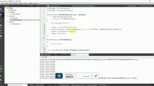 Qt QTimer | Functions, Properties And Signal-Slots | Qt C++ | Qt Creator | Qt Tutorial