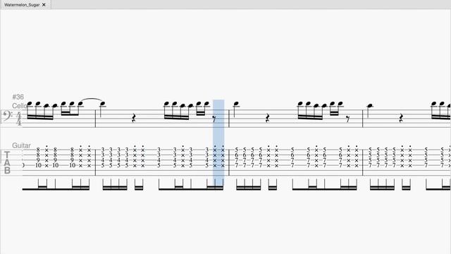 Watermelon Sugar- Harry Styles (Cello & Guitar Sheet Music) смотреть онлайн