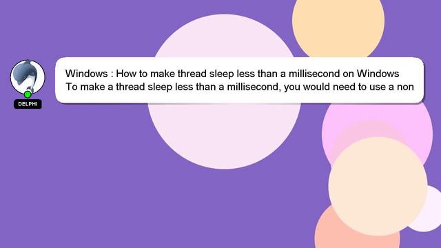 Windows : How to make thread sleep less than a millisecond on Windows смотреть онлайн