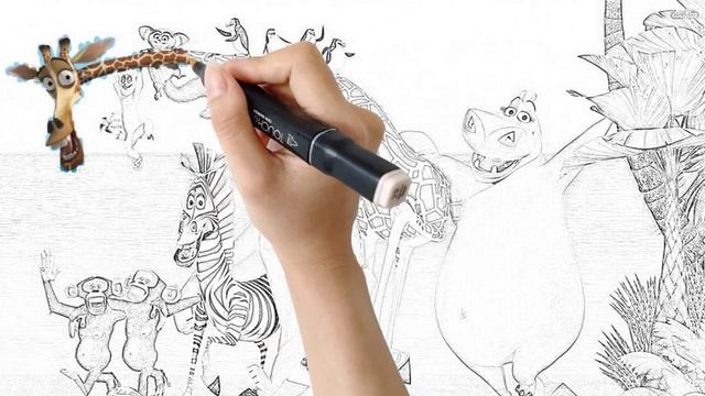 How to draw madagascar 4┃Coloring madagascar 4┃Coloring book смотреть онлайн