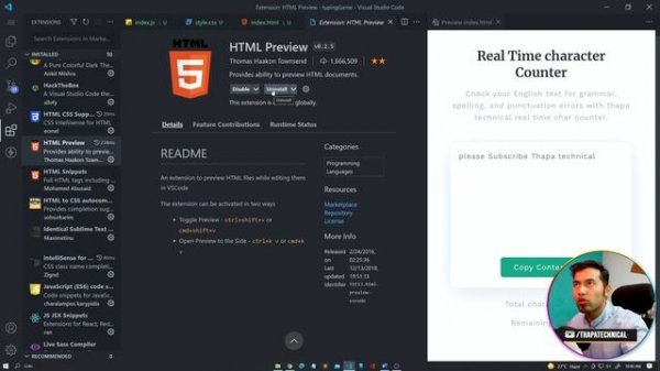 Run / Preview HTML CSS Websites directly Inside VS Code Editor, No Web Browser Needed in 2022