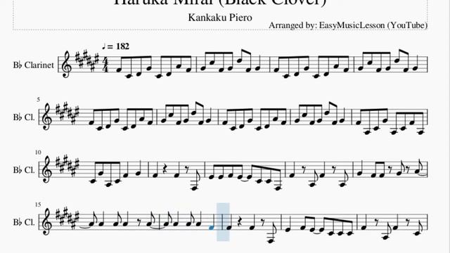 Clarinet Sheet Music: How to play Haruka Mirai (Black Clover) by Kankaku Piero смотреть онлайн