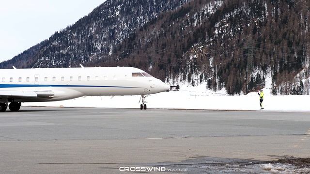 Bombardier Global 6000 | Mountain Valley Landing | Engadin Airport 19.02.2022 смотреть онлайн