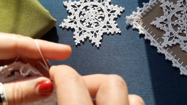 Салфетка с обвязкой крючком"Новогодняя".Мастер класс. смотреть онлайн