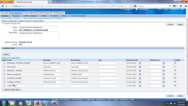 Oracle Supplier Business Classification Lookup update смотреть онлайн