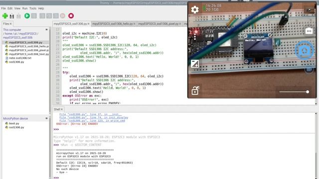 ESP32-C3/MicroPython + SSD1306 I2C OLED смотреть онлайн