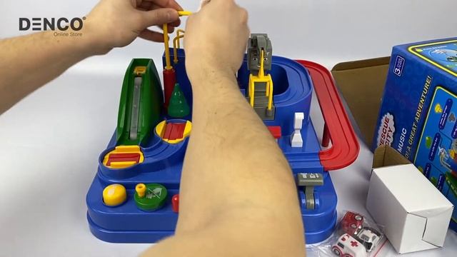 Детский трек-головоломка «Отряд спасения / CCF Rescue City» с машинками и вертолетом