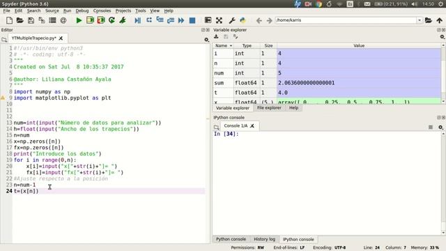 Método del trapecio Múltiple en PYTHON (Muy básico) смотреть онлайн