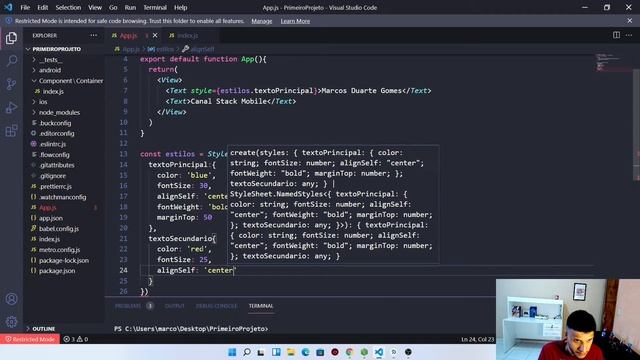 React Native para Iniciantes - Como personalizar componentes com StyleSheet - Guia Completo смотреть онлайн