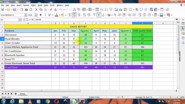 Auto outline in Libreoffice calc || Auto outline in Hindi смотреть онлайн