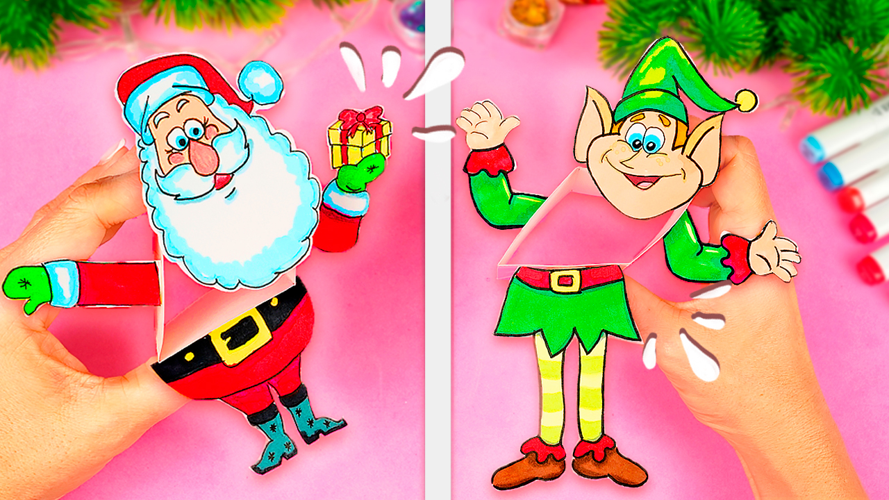 Новогодние поделки своими руками Живая игрушка Дед Мороз из бумаги (поделки самоделки) смотреть онлайн