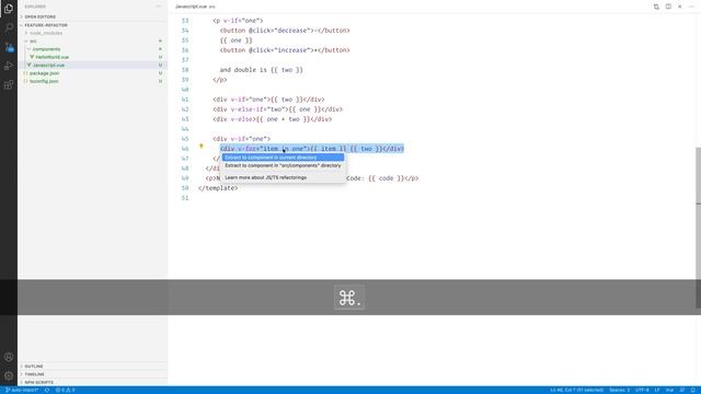 VueDX/TS Plugin — refactoring/extract to component смотреть онлайн