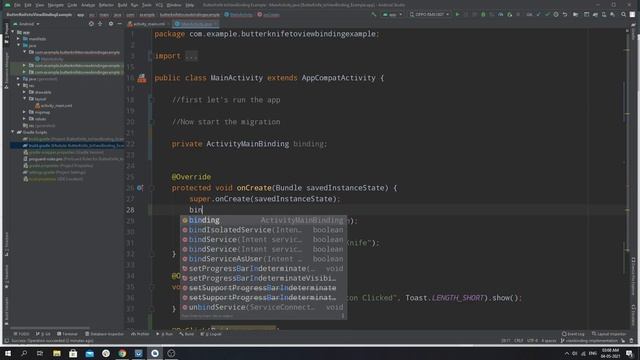 Replace ButterKnife with ViewBinding || Android Studio смотреть онлайн