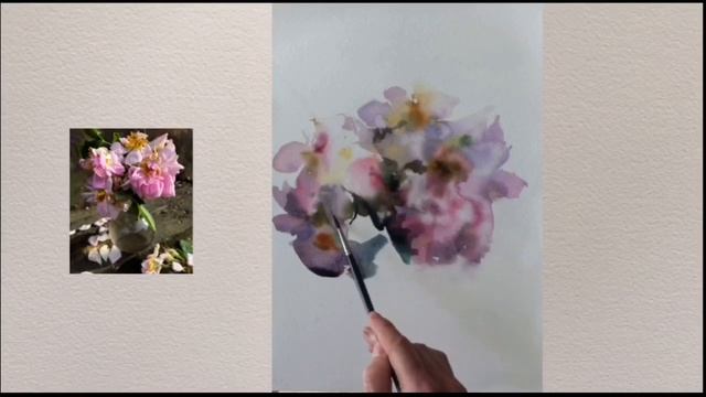 Розы/акварель/watercolor смотреть онлайн