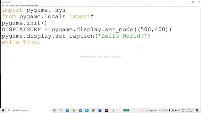 Hello world program in pygame #game_development #pygame_tutorial смотреть онлайн