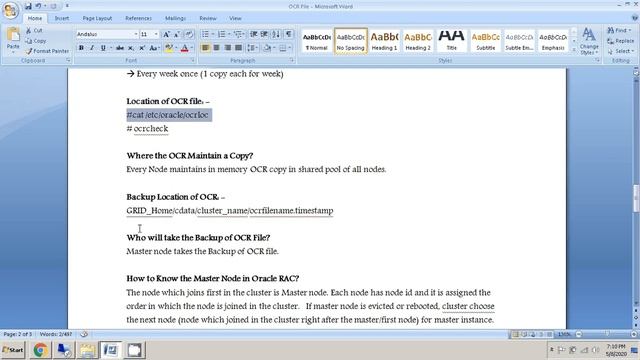 OCR File in ORACLE RAC смотреть онлайн