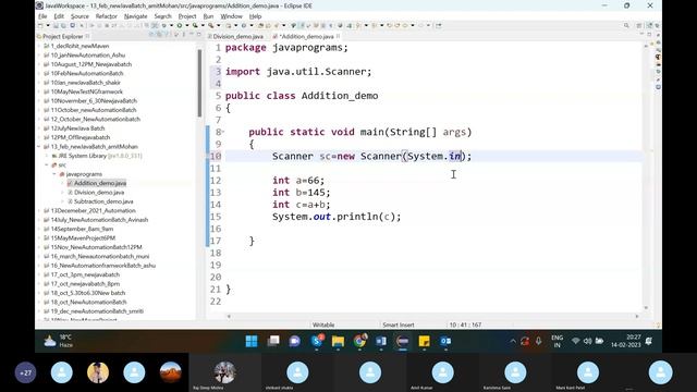 Class-3, Java - Scanner Class and user input program (14/2/2023) смотреть онлайн