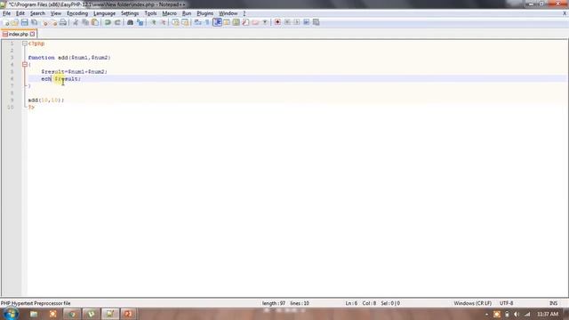 Function With Return Value In PHP смотреть онлайн