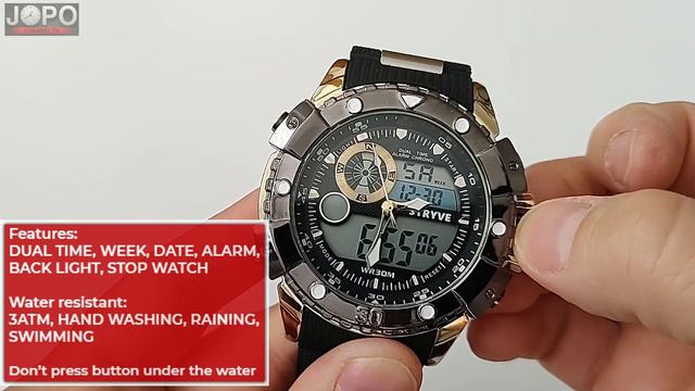 STRYVE S8001 Fashion Sport Watch Dual Time│Stryve Watch Review│Subtitles