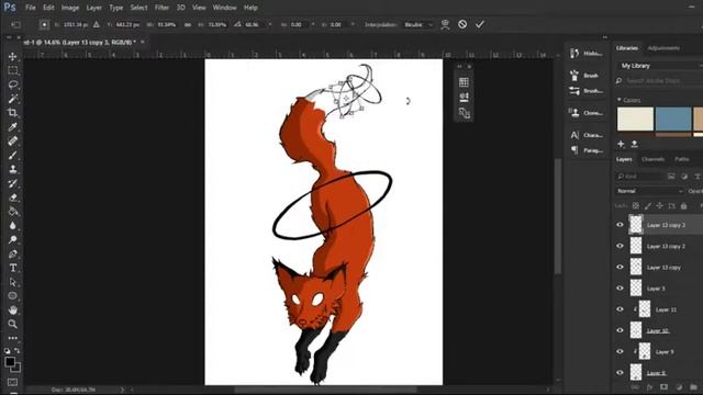 【Speed Painting】 - Space Fox (Photoshop CC) смотреть онлайн