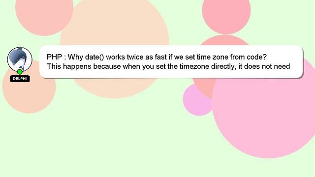 PHP : Why date() works twice as fast if we set time zone from code? смотреть онлайн