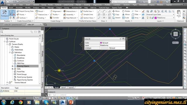Civil 3D 2014 (10/12): Andenes y Talud con Plataforma en la Base смотреть онлайн