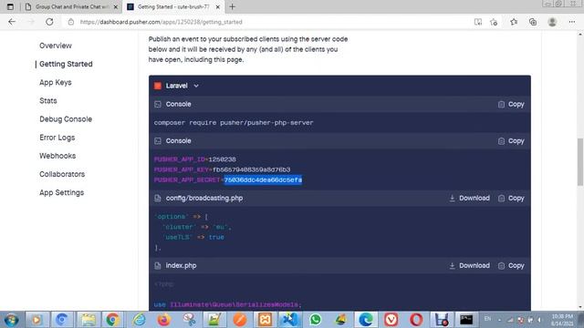 How to Sign up and get PUSHER_APP_KEY from Pusher смотреть онлайн