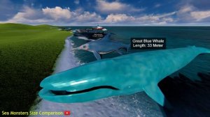 ⚓ Sea Monsters Size Comparison 3D || El Gran Maja vs Bloop 🦀🦐🏝️🐌🦈